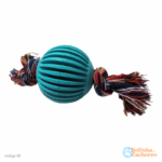 Bola Facetada de Borracha Injetada 75mm Com Corda - Código 95